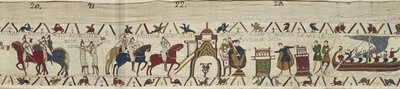 Duke William Accepts the Keys of Dinan and Gives Arms to Harold Who Swears Allegiance to William at Bayeux, Bayeux Tapestry by Unbekannt Unbekannt